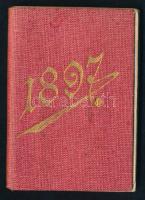 1897 Tárcanaptár 1 krajcáros naptárbélyegzéssel, a tulajdonos fotójával, reklámokkal