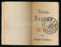 1897 Tárcanaptár 1 krajcáros naptárbélyegzéssel, a tulajdonos fotójával, reklámokkal