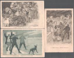 1925 6 db vegyes minőségű Tombola-levelezőlap tombolaszelvény nélkül, 2 használatlan, 1 bélyeghiányo...