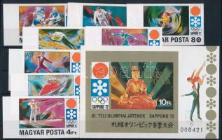 1971 Téli olimpia ívszéli vágott sor és blokk / Mi 2720-2727 + 86 imperforate set and block