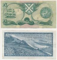 Luxemburg 1966. 20Fr "Jean", "E 091407" + Skócia 1974. 1P "C/38 0353388&quo...