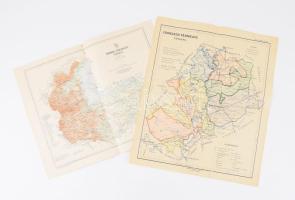 2 db térkép: Csongrád vármegye térképe, Kogutowicz: Megyei térképek, kissé viseltes állapotban, 30,5x26 cm + Sopron vármegye térképe, tervezte: Gönczy Pál, a Pallas Nagy Lexikona melléklete, 23,5x30,5 cm