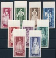 1963 Népviseletek vágott ívszéli sor / Mi 1954-1962 imperforate margin set