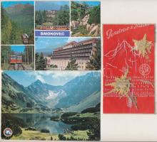 23 db MODERN és 2 db RÉGI Magas Tátra képeslap vegyes minőségben, közte 1 préselt havasi gyopár / 23...