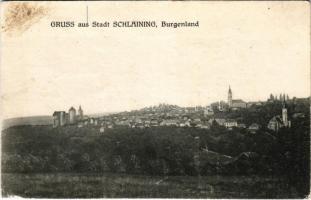 1924 Városszalónak, Stadtschlaining; látkép, vár / general view, castle (r)