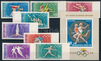 1968 Olimpia vágott sor és blokk / Mi 2434-2441 + 65 imperforate set and block