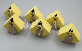 Asa Selection 6 darab posztmodern sárga design váza, 9x5x8 cm