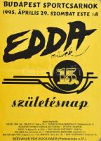 1995 EDDA Művek - 15. születésnap koncert, Budapest Sportcsarnok, kisplakát, hajtott, 28×20 cm