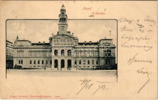 1901 Arad, Városháza (Wárosház, téves felirat!). Edgar Schmidt kiadása (Dresden-Budapest) 5302. / town hall, with typo (EK)