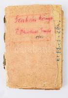 1940 Kézzel írt szakácskönyv, kb. 140p