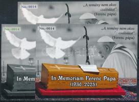 2025 In Memoriam Ferenc Pápa 3 db-os emlékív garnitúra azonos 0014 sorszámmal (27 példány létezik)