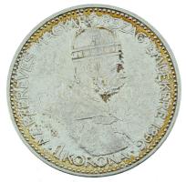 1896KB 1K Ag "Millennium" eredeti, dombornyomott, barna színű "Millenniumi Koronaérem - 1896" díszdobozban T:VF kopott doboz / Hungary 1896KB 1 Korona Ag "Millennium" in original, embossed, brown case C:VF worn case Adamo K5.2