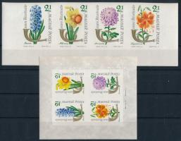 1963 Bélyegnap vágott alsó ívsarki csík (ráncok) + blokk / Mi 1967-1970 + 39 imperforate stripe (creases) and block