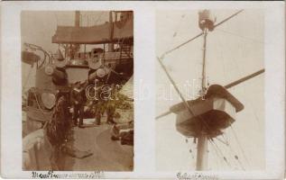 SMS ZRÍNYI az Osztrák-Magyar Haditengerészet Radetzky-osztályú pre-dreadnought csatahajó fedélzete és árbóckosara / K.u.K. Kriegsmarine / SMS Zrínyi Austro-Hungarian Navy Radetzky-class pre-dreadnought battleship, deck and crow's nest. photo