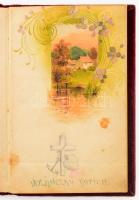 1906-1920 Emlékkönyv, bársony borítással, beírásokkal.