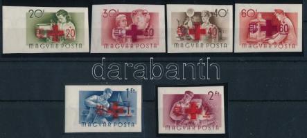 1957 Vöröskereszt vágott sor / Mi 1482-1487 imperforate set