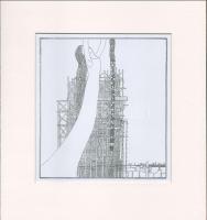 Kozma Lajos (1884-1948): Növekedés. Nyomat, papír, paszpartuban, jelzés nélkül, 17×15 cm