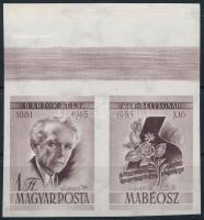 1955 Bélyegnap vágott szelvényes ívszéli bélyeg / Mi 1452 Zf imperforate