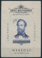 1954 Bélyegnap vágott blokk / Mi 24 imperforate block