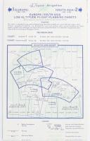 1974 Európa és Dél-Ázsia légiforgalmi / légifolyosó térképe, kétoldalas, angol nyelvű, 43x88 cm