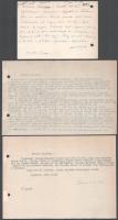 Domszky Pál (1903-1974) történész 2 db levele és 1 db levelezőlapja