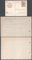 Domszky Pál (1903-1974) történész 2 db levele és 1 db levelezőlapja