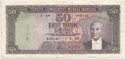 Törökország DN(1964) 50L "I 66 048146" T:F Turkey ND(1964) 50 Lira "I 66 048146" C:F Krause P#175