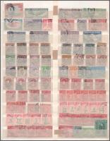 USA portóbélyegek a klasszikus időszakból, hozzá későbbi 5 dolláros záróértékek + csomagposta-bélyegek és más érdekességek, nagyalakú berakólap mindkét oldalán