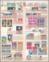 USA portóbélyegek a klasszikus időszakból, hozzá későbbi 5 dolláros záróértékek + csomagposta-bélyeg...