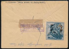 1954 Ajánlott levél 5 db bélyeggel Németországba, cenzúrázva / Registered censored cover to Germany