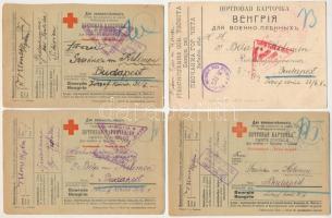 8 db RÉGI első világháborús orosz-magyar hadifogoly levelezőlap, vegyes minőségben / 8 pre-1945 WWI ...