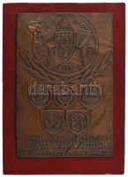 1979. "A Pajzs '79 gyakorlat politikai munkájának segítéséért köszönetét fejezi ki, a Seregtest Katonatanácsa és Pártbizottsága" egyoldalas bronz lemezplakett filc borítású fa talpon (225x152mm) T:XF
