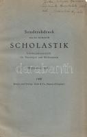 Szabó Árpád:  Indische Elemente im plotinischen Neoplatonismus. (Dedikált.) Eupen, 1938. Druck und Verlag: Esch & Co. 87-96 p. Egyetlen önálló kiadás. Dedikált: "Jirka Alajos tanár úrnak tisztelete jeléül: Szabó Árpád". Szabó Árpád (1913-2001) klasszika-filológus korai filozófiai tanulmánya, melyet németországi továbbképzése idején írt. A neoplatonista filozófia részkérdéseit vizsgáló cikk Belgiumban jelent meg, egy német nyelvű teológiai-filozófiai folyóirat rövid cikkeként. (Sonderabdruck aus der Zeitschrift Scholastik Vierteljahresschrift für Theologie und Philosophie XIII. Jahrgang, Heft 1.) Poss.: Jirka Alajos. [Jirka Alajos klasszika-filológus (1896-1973), szerkesztő, az Országos Közoktatási Tanács tagja, az új latin és ógörög tanmenet kidolgozója.] Fűzve, enyhén sérült kiadói borítóban, jó példány.