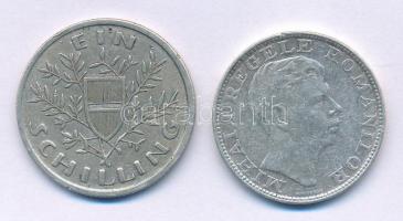 Ausztria 1925. 1Sch Ag + Románia 1942. 200L Ag "I. Mihály" T:VF, pici peremhiba
Austria 1...