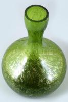 Olívaszínű anyagában buborékos váza, jelzés nélkül, hibátlan, m: 20 cm