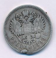 Orosz Birodalom 1899. 1R Ag "II. Miklós" T:VF, ph., patina Russian Empire 1899. 1 Rouble Ag "Nicholas II" C:VF, edge error, patina Krause Y#59.3