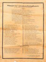 1943 Marosvásárhely, Magyar Szabadságharc a 13 aradi vértanu emlékére, vers, írta és közreadta_ köszvényesi Kiss Péter. Hajtogatva, gyűrődéssel 30x42 cm