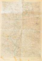 cca 1910 Szolnok és környékének katonai térképe, 1 : 200.000, 62x48 cm