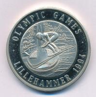 Norvégia 1994. "Olimpiai Játékok Lillehammer 1994" kétoldalas jelzett Ag emlékérem (31,84g...