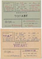 2 db MODERN romániai autógumi reklámlap, QSL rádióamatőr lapok / 2 modern Rumanian Tyres advertiseme...