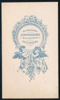 cca 1870 Hölgyek (anya és lánya) összeillő ruhában, vizitkártya Rupprecht Mihály soproni műterméből,...