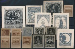 17 db okmánybélyeg tervének a nyomdai fotója