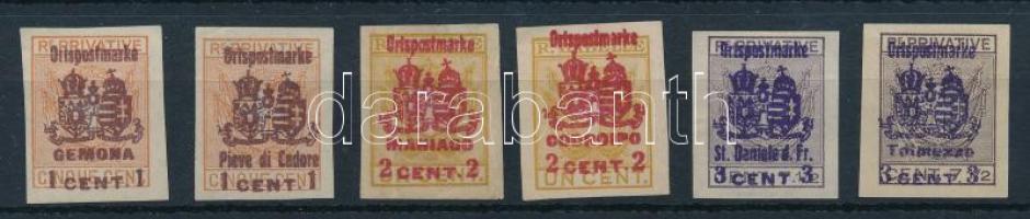 Olasz helyi kiadások 1918 6 klf bélyeg (5.450)