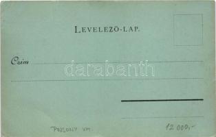 Pozsony, Pressburg, Bratislava; Sétatér és városi színház este holdfényben, villamos / Promenade und...