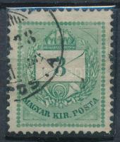 1874 3kr durva gyöngyjavítással (ex Lovász)