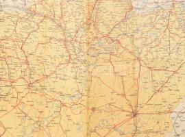 cca 1939 Csonka-Magyarország autotérképe, 1:400.000, a visszatért területek előtti állapotokkal, val...