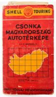 cca 1939 Csonka-Magyarország autotérképe, 1:400.000, a visszatért területek előtti állapotokkal, val...