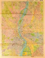 ca 1940 Stoits György: Merre menjek? Budapest közlekedési térképe, hátoldalán teljes utcajegyzékkel, jó állapotban 62x47,5 cm
