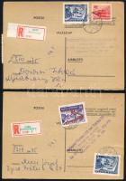 41 db ajánlott postai válaszlap a hátoldalon változatos okmánybélyeges lerovásokkal