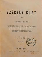 Thaly Kálmán: Székely-kürt. Erdélyi regék, mondák, balladák, és dalok. Első kötet. Unicus, több kötete nem jelent meg! Pest, 1861., Gyurian József, 8+190+1 p. Korabeli félvászon-kötésben, kissé kopott borítóval, az elülső szennylap sarkán bejegyzéssel (XXXV.), "Forster Gyuláé" bélyegzéssel. [?Feltehetőleg báró pusztakéri Forster Gyula (1846-1932) jogi és művészeti szakíró, az MTA tagja (1899?1904), az MTA Igazgatótanácsának tagja (1904-től), a Műemlékek Országos Bizottságának elnöke.?]